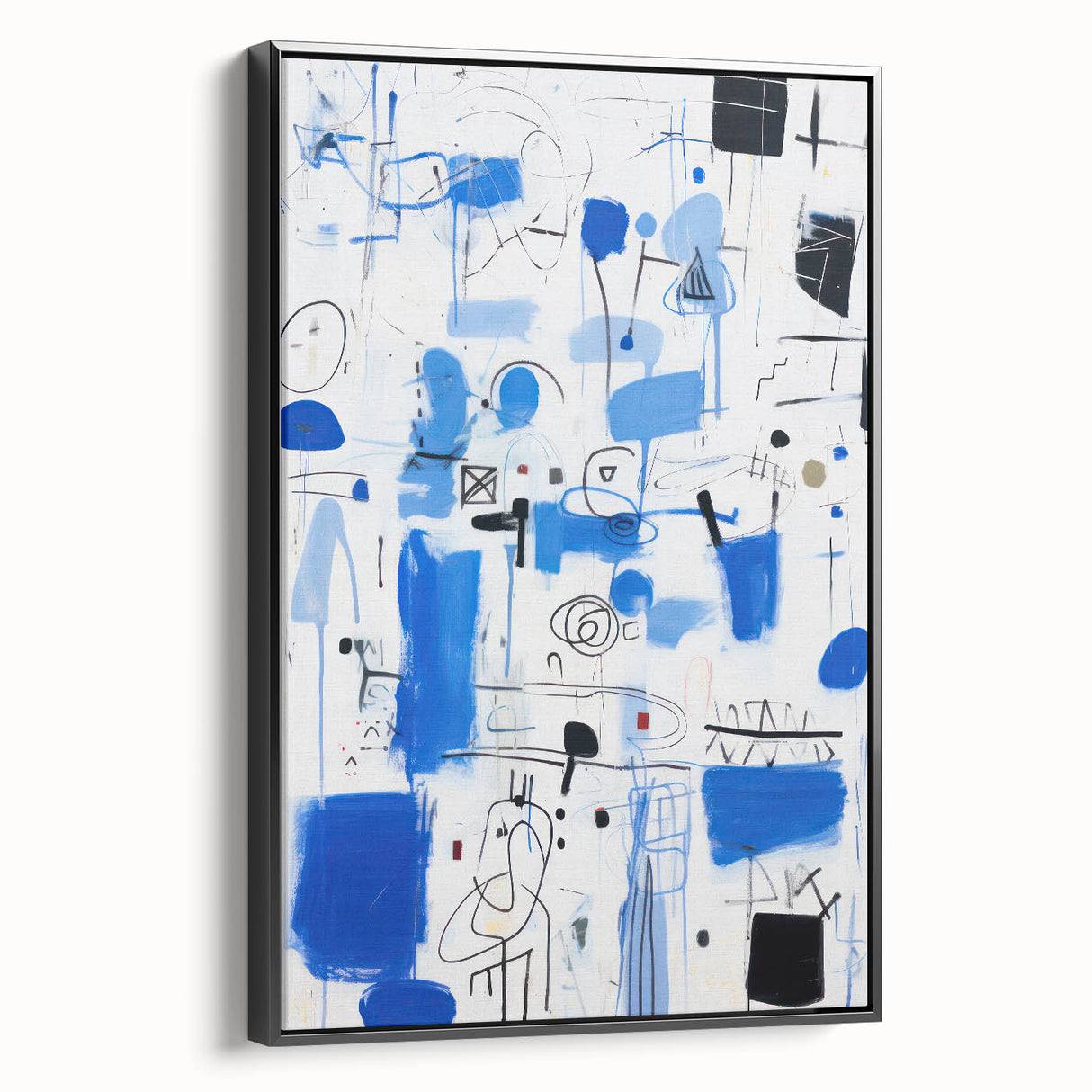 Abstract Electric Blue Wall Art - Modern Vibrant Art Print for Home Decor