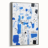 Abstract Electric Blue Wall Art - Modern Vibrant Art Print for Home Decor