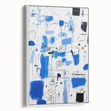 Abstract Electric Blue Wall Art - Modern Vibrant Art Print for Home Decor