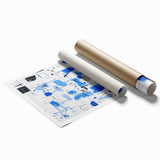 Abstract Electric Blue Wall Art - Modern Vibrant Art Print for Home Decor