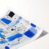 Abstract Electric Blue Wall Art - Modern Vibrant Art Print for Home Decor