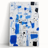 Abstract Electric Blue Wall Art - Modern Vibrant Art Print for Home Decor