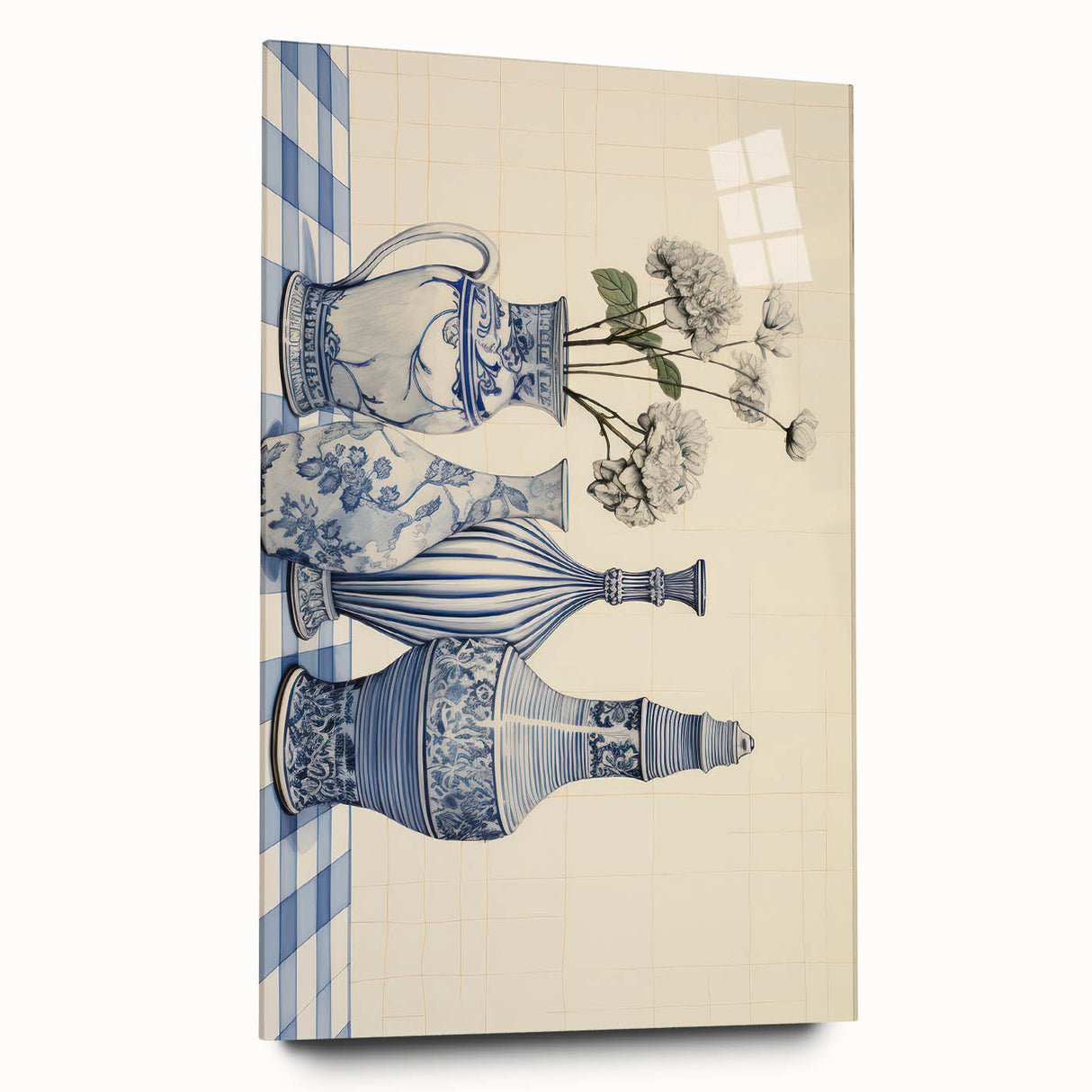 Elegant Electric Art Canvas – Modern Blue Vase Electric Wall Decor