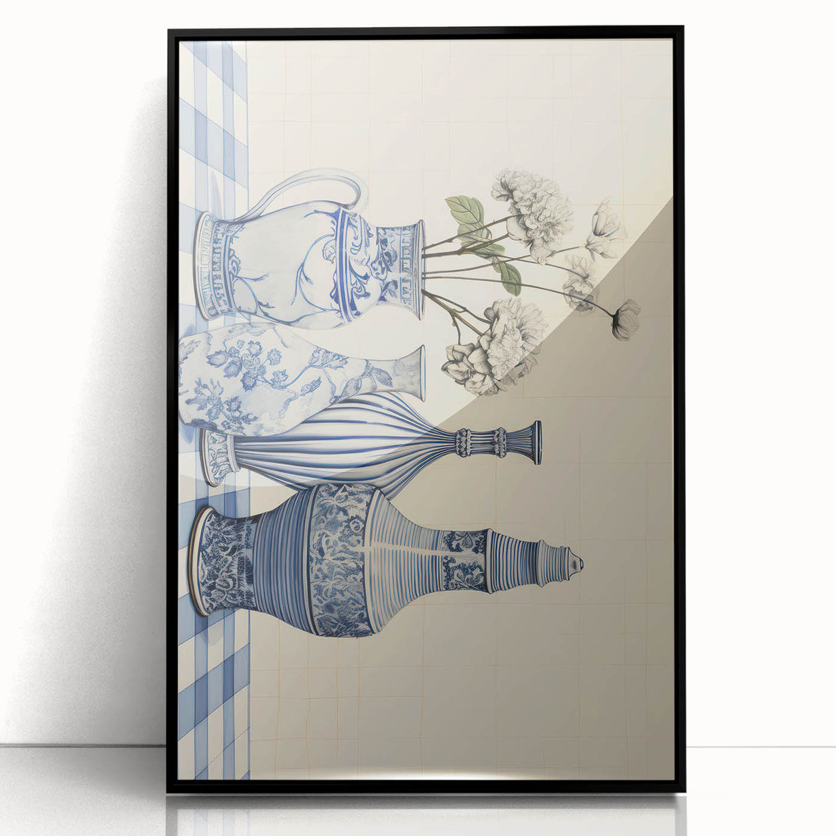Elegant Electric Art Canvas – Modern Blue Vase Electric Wall Decor