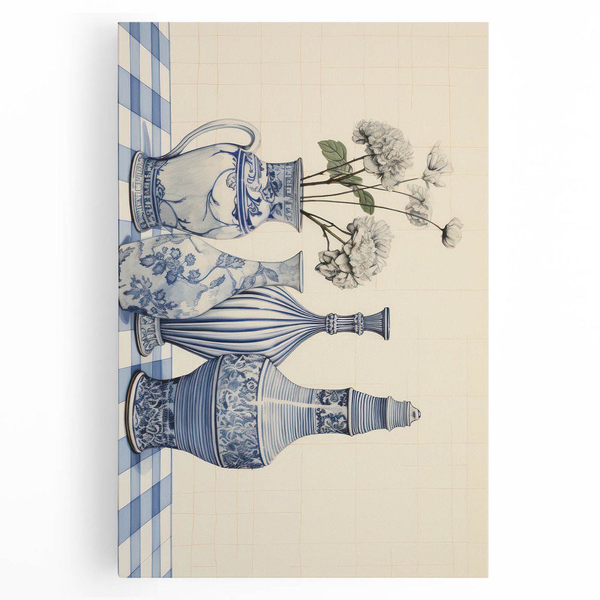 Elegant Electric Art Canvas – Modern Blue Vase Electric Wall Decor