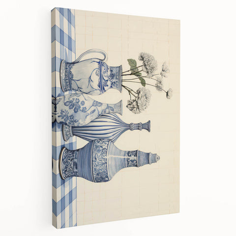 Elegant Electric Art Canvas – Modern Blue Vase Electric Wall Decor
