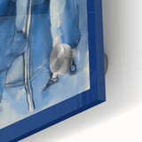 Blue Electric Art Canvas – Modern Reading Scene Electric Wall Decor