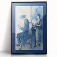Blue Electric Art Canvas – Modern Reading Scene Electric Wall Decor