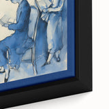 Blue Electric Art Canvas – Modern Reading Scene Electric Wall Decor