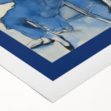 Blue Electric Art Canvas – Modern Reading Scene Electric Wall Decor