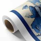 Blue Electric Art Canvas – Modern Reading Scene Electric Wall Decor