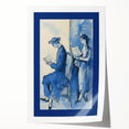 Blue Electric Art Canvas – Modern Reading Scene Electric Wall Decor