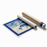 Blue Electric Art Canvas – Modern Reading Scene Electric Wall Decor