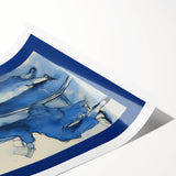 Blue Electric Art Canvas – Modern Reading Scene Electric Wall Decor