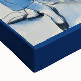 Blue Electric Art Canvas – Modern Reading Scene Electric Wall Decor