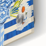 Classic Electric Art Canvas – Blue Floral Vase Electric Wall Decor