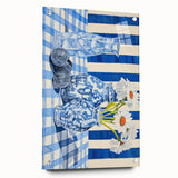 Classic Electric Art Canvas – Blue Floral Vase Electric Wall Decor