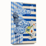 Classic Electric Art Canvas – Blue Floral Vase Electric Wall Decor