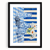 Classic Electric Art Canvas – Blue Floral Vase Electric Wall Decor