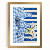 Classic Electric Art Canvas – Blue Floral Vase Electric Wall Decor