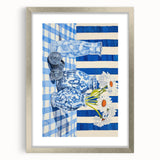 Classic Electric Art Canvas – Blue Floral Vase Electric Wall Decor