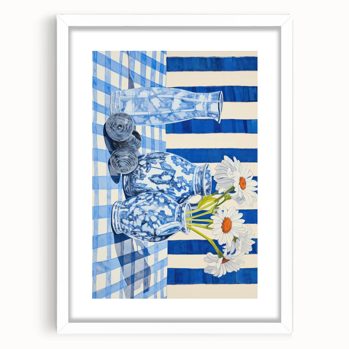 Classic Electric Art Canvas – Blue Floral Vase Electric Wall Decor