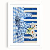 Classic Electric Art Canvas – Blue Floral Vase Electric Wall Decor