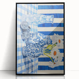 Classic Electric Art Canvas – Blue Floral Vase Electric Wall Decor