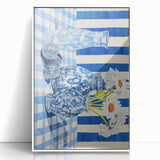 Classic Electric Art Canvas – Blue Floral Vase Electric Wall Decor