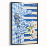 Classic Electric Art Canvas – Blue Floral Vase Electric Wall Decor