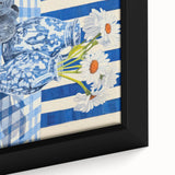 Classic Electric Art Canvas – Blue Floral Vase Electric Wall Decor