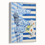 Classic Electric Art Canvas – Blue Floral Vase Electric Wall Decor