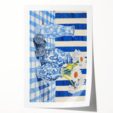 Classic Electric Art Canvas – Blue Floral Vase Electric Wall Decor