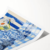 Classic Electric Art Canvas – Blue Floral Vase Electric Wall Decor