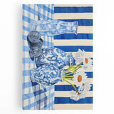 Classic Electric Art Canvas – Blue Floral Vase Electric Wall Decor