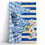 Classic Electric Art Canvas – Blue Floral Vase Electric Wall Decor