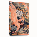 Surreal Electric Art Canvas – Vibrant Tiger & Foliage Wall Decor