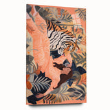 Surreal Electric Art Canvas – Vibrant Tiger & Foliage Wall Decor