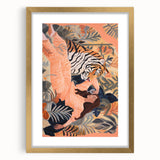 Surreal Electric Art Canvas – Vibrant Tiger & Foliage Wall Decor