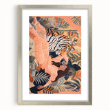 Surreal Electric Art Canvas – Vibrant Tiger & Foliage Wall Decor