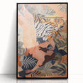Surreal Electric Art Canvas – Vibrant Tiger & Foliage Wall Decor