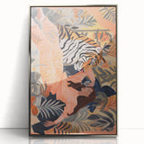 Surreal Electric Art Canvas – Vibrant Tiger & Foliage Wall Decor
