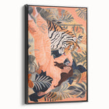 Surreal Electric Art Canvas – Vibrant Tiger & Foliage Wall Decor