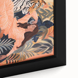 Surreal Electric Art Canvas – Vibrant Tiger & Foliage Wall Decor