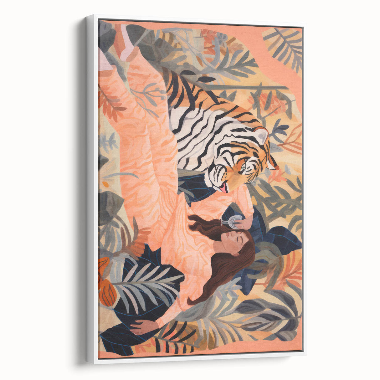 Surreal Electric Art Canvas – Vibrant Tiger & Foliage Wall Decor
