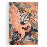 Surreal Electric Art Canvas – Vibrant Tiger & Foliage Wall Decor