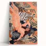 Surreal Electric Art Canvas – Vibrant Tiger & Foliage Wall Decor