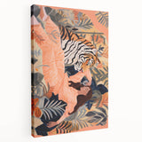 Surreal Electric Art Canvas – Vibrant Tiger & Foliage Wall Decor