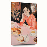 Contemplative Electric Art Canvas – Vibrant Breakfast Scene Wall Decor