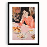 Contemplative Electric Art Canvas – Vibrant Breakfast Scene Wall Decor